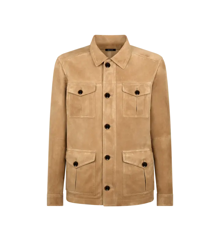 SUEDE FOUR POCKET JACKET TAN online